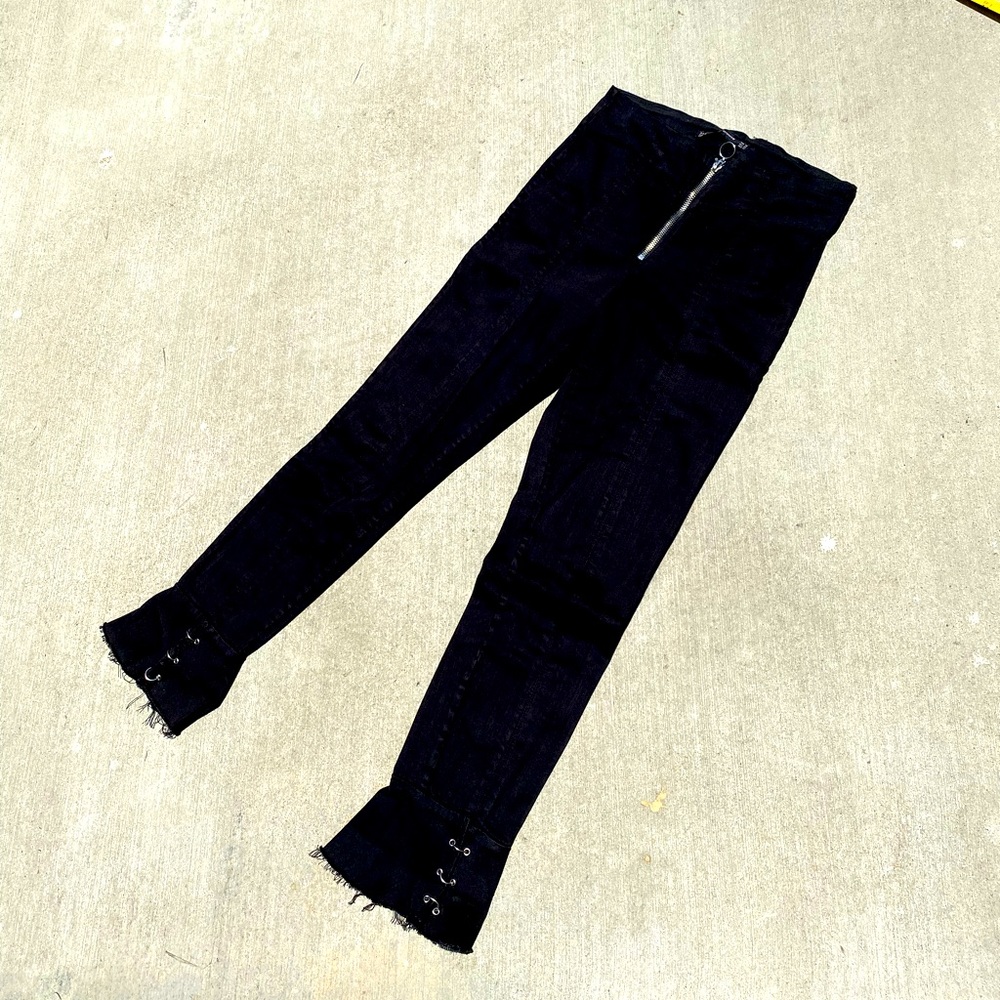 Zara zip up stretchy flare jeans